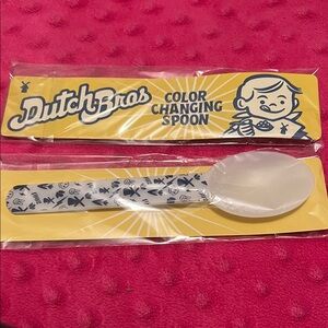 Dutch Bros Blue and White Spoon